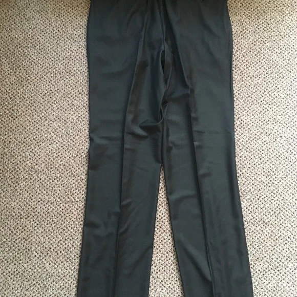 Gianni manzoni men’s dress pants black pleated wool super 150s 36w Italy 31 new